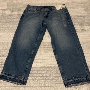 Aeropostale size 10R non stretch low rise baggy crop blue jeans NWT